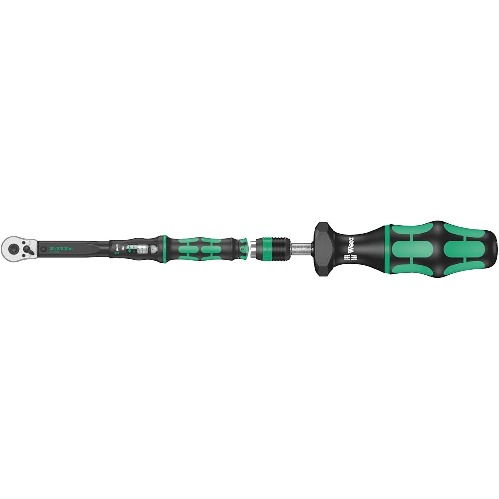 Wera Torque Wrench and Screwdriver Set - 5075611001 20-100 Nm 3/8" Click-Torque Wrench, 05074710001 2.5-11.5 in/lbs 1/4" Hex Kraftform Screwdriver