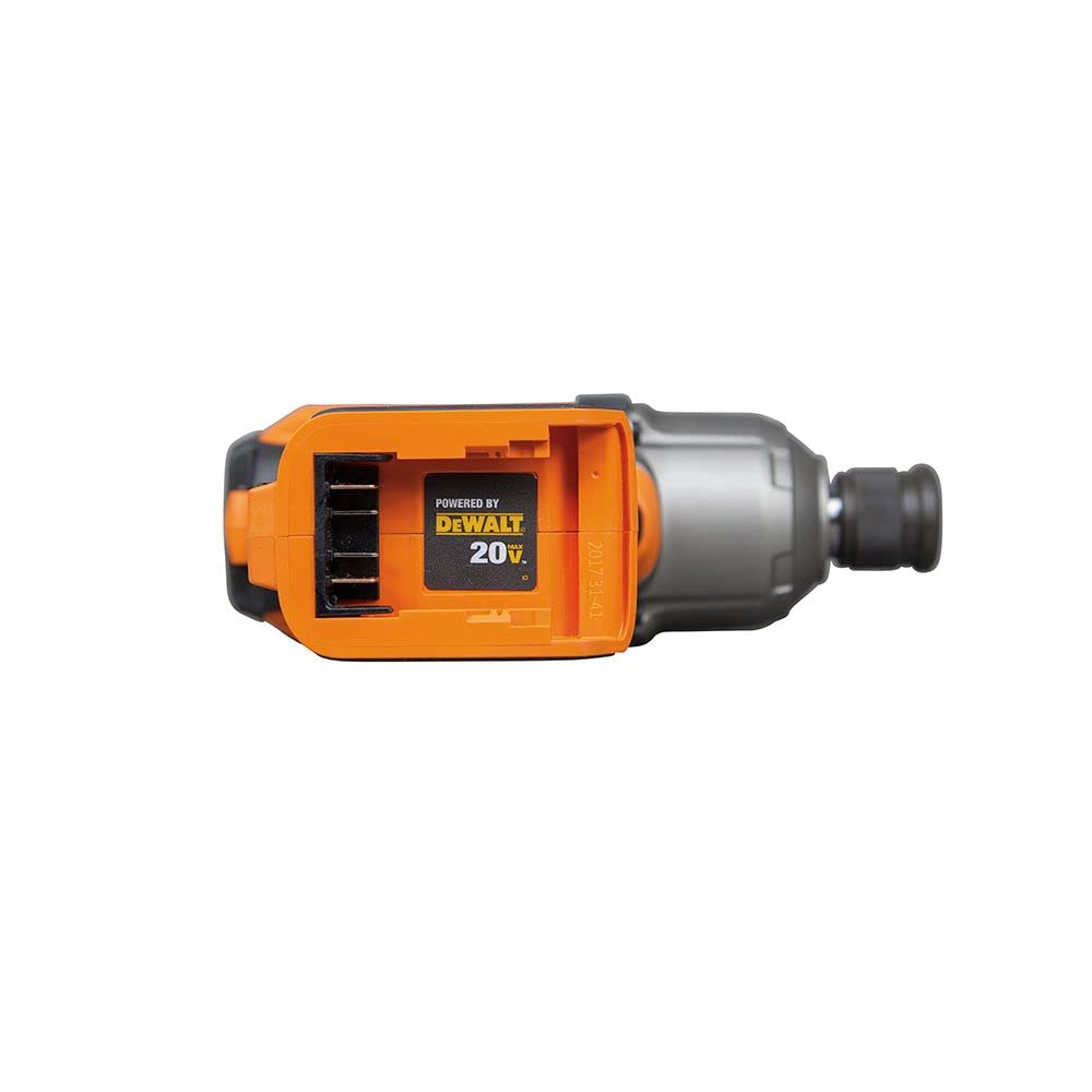 Klein Tools BAT20-7161 Cordless Impact Wrench, 500 ft-lb, Torque, 7/16-Inch Chuck, Variable Speed, Safety Lockout, DeWALT 20V Lithium-Ion Powered