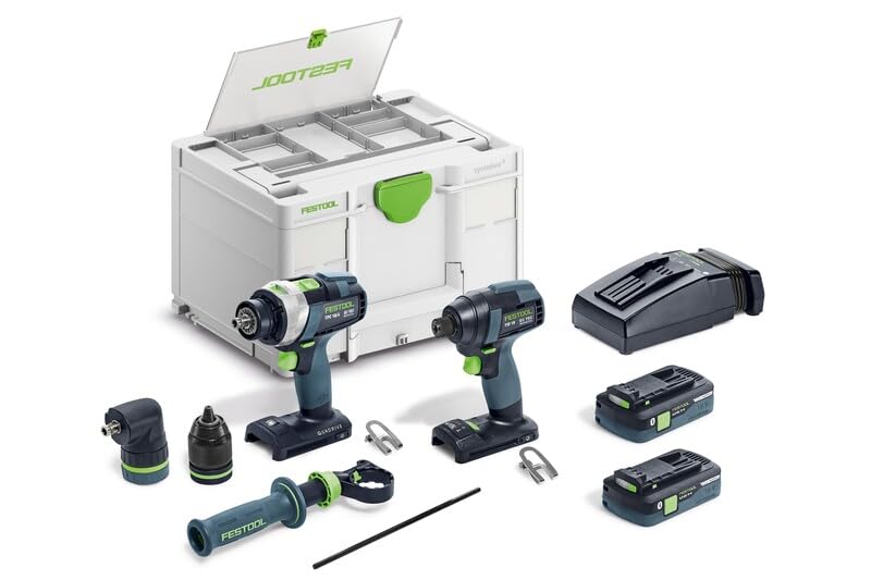 Festool 577616 Impact Driver and Drill set TID 18 HPC I-Set TPC 18/4 18V 4.0 Ah