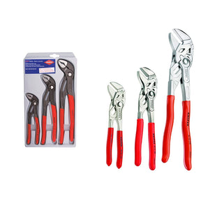 KNIPEX Tools - 3 Piece Cobra Pliers Set (7, 10, & 12) (002006US1) & Piece Pliers Wrench Set (6, 7, 10) (9K008045US)