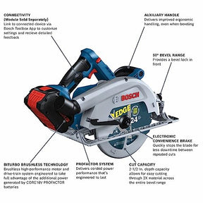 BOSCH GKS18V-25CB14 PROFACTOR™ 18V Connected-Ready 7-1/4 In. Circular Saw Kit with (1) CORE18V® 8 Ah High Power Battery