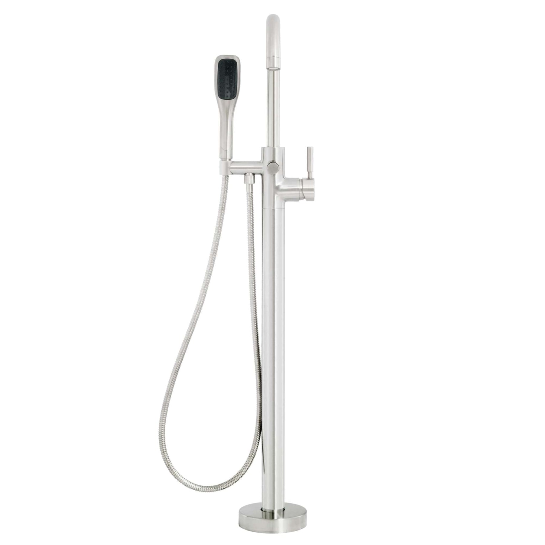 Miseno MTF194 Floor Mounted Tub Filler with Integrated Valve and Diverter - Includes Hand Shower - Flat Black