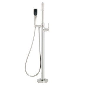 Miseno MTF194 Floor Mounted Tub Filler with Integrated Valve and Diverter - Includes Hand Shower - Flat Black