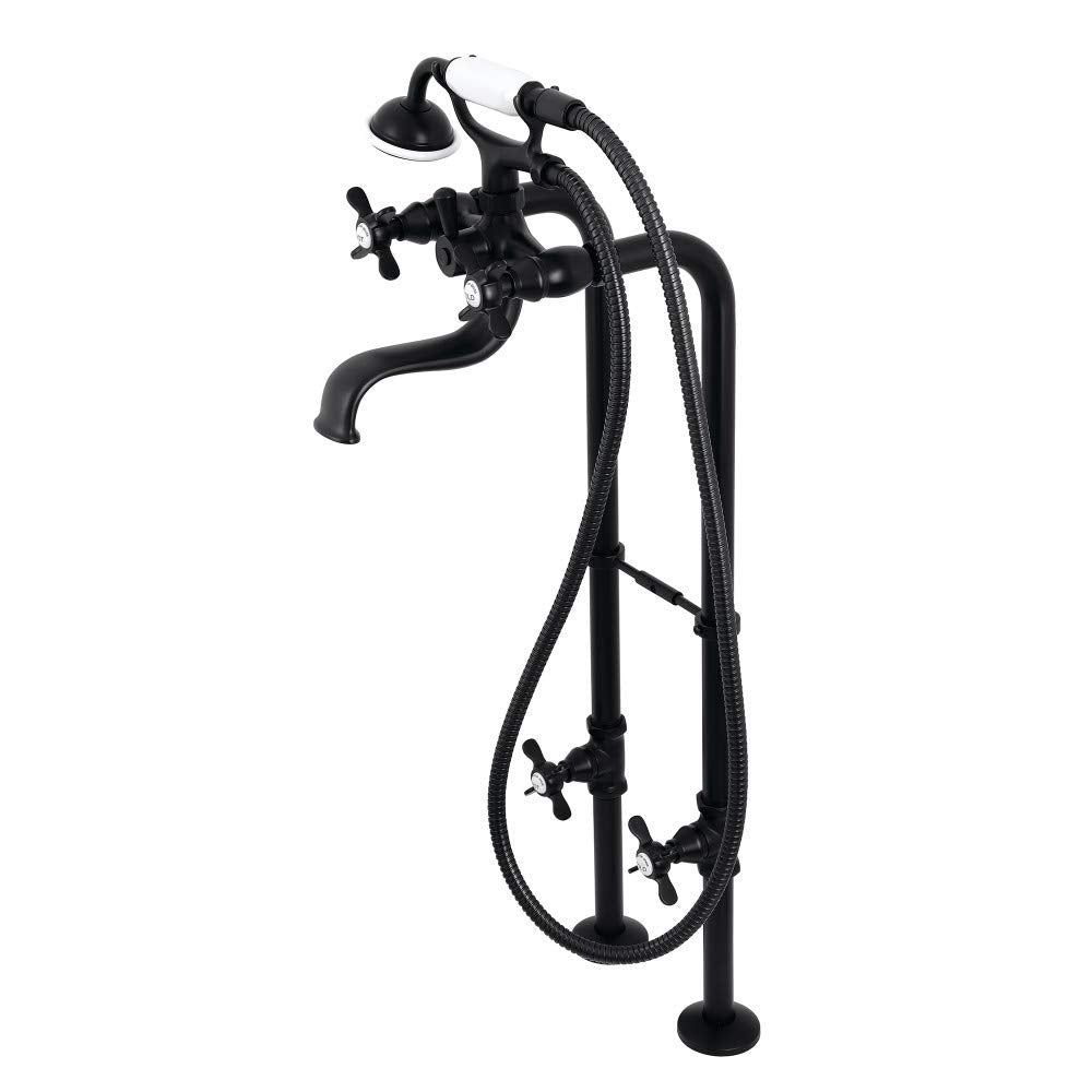 Kingston Brass CCK246K0 Essex Freestanding Clawfoot Tub Faucet Package with Supply Line, Matte Black