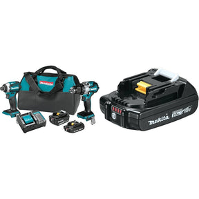Makita XT296SMR 18V LXT® Lithium-Ion Brushless Cordless 2-Pc. Combo Kit (2.0Ah/4.0Ah) with bonus BL1820B 18V LXT® Lithium-Ion Compact 2.0Ah Battery