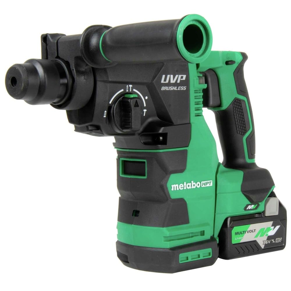 Metabo HPT Cordless 36V MultiVolt™ Rotary Hammer Kit | SDS Plus | 1-1/8-Inch | LED Level | User Vibration Protection | Optional AC Adapter | DH3628DA