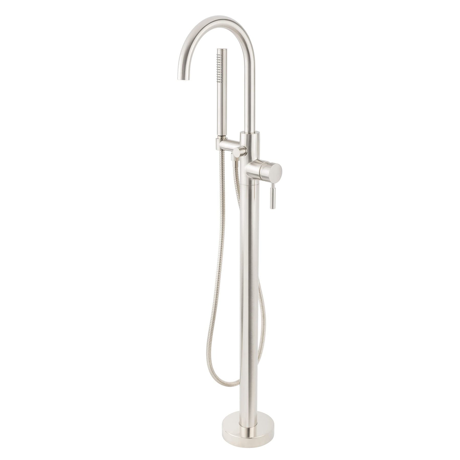 Miseno MTF15 Mia Floor Mounted Tub Filler - Includes Hand Shower - Brushed Nickel