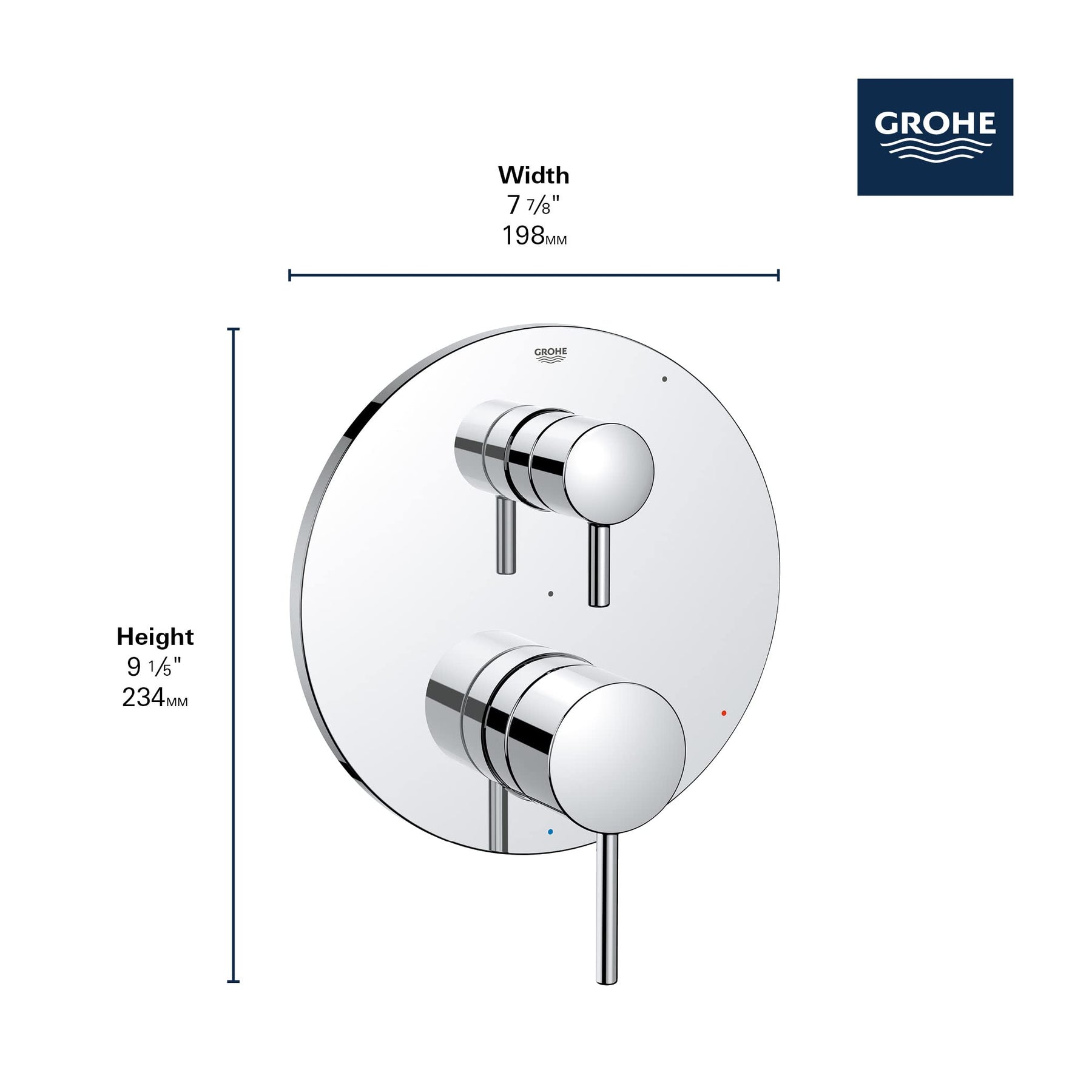 Grohe 29431000 Timeless Pressure Balance Shower Set, Starlight Chrome