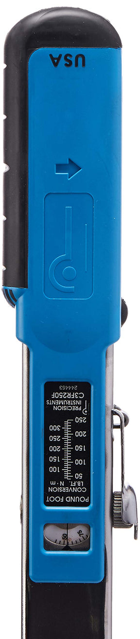 Precision Instruments PREC3FR250F Silver 1/2" Drive Split Beam Torque Wrench with Flex Head
