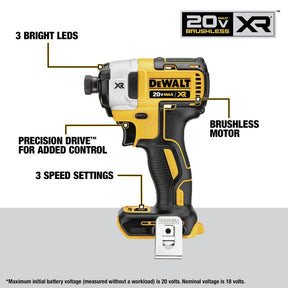 DEWALT 20V MAX XR Power Tools Combo Kit, Hammer Drill, Impact Driver, Reciprocating Saw, and Work Light, 4-TOOL (DCK449P2)