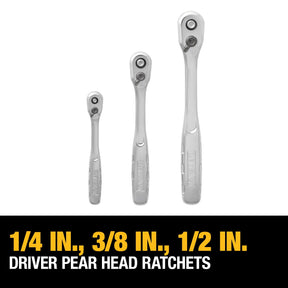 DEWALT Mechanics Tool Set, SAE and Metric Socket Wrench Set, Drive Sizes 1/2, 1/4, 3/8 Socket Set, 192-Piece Tool Box (DWMT75049)