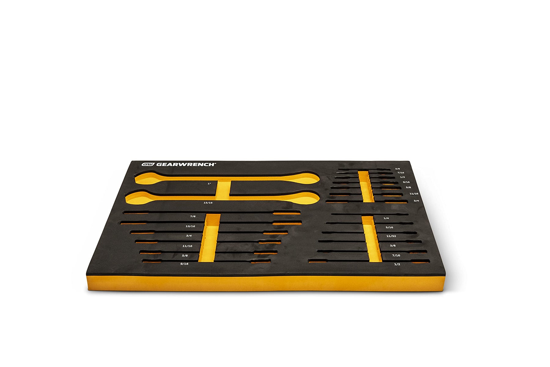 GEARWRENCH 21 Piece 72T SAE Standard & Stubby Ratcheting Wrench Set with EVA Foam Tray - 86526