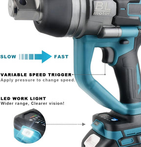 AUTOJARE Cordless Impact Wrench 1" Brushless High Torque 2200 Ft-lbs (3000 N.m) Heavy-duty Impact Wrench with 6.0A Battery, Fast Charger, Carrying Case and 2pc Sockets