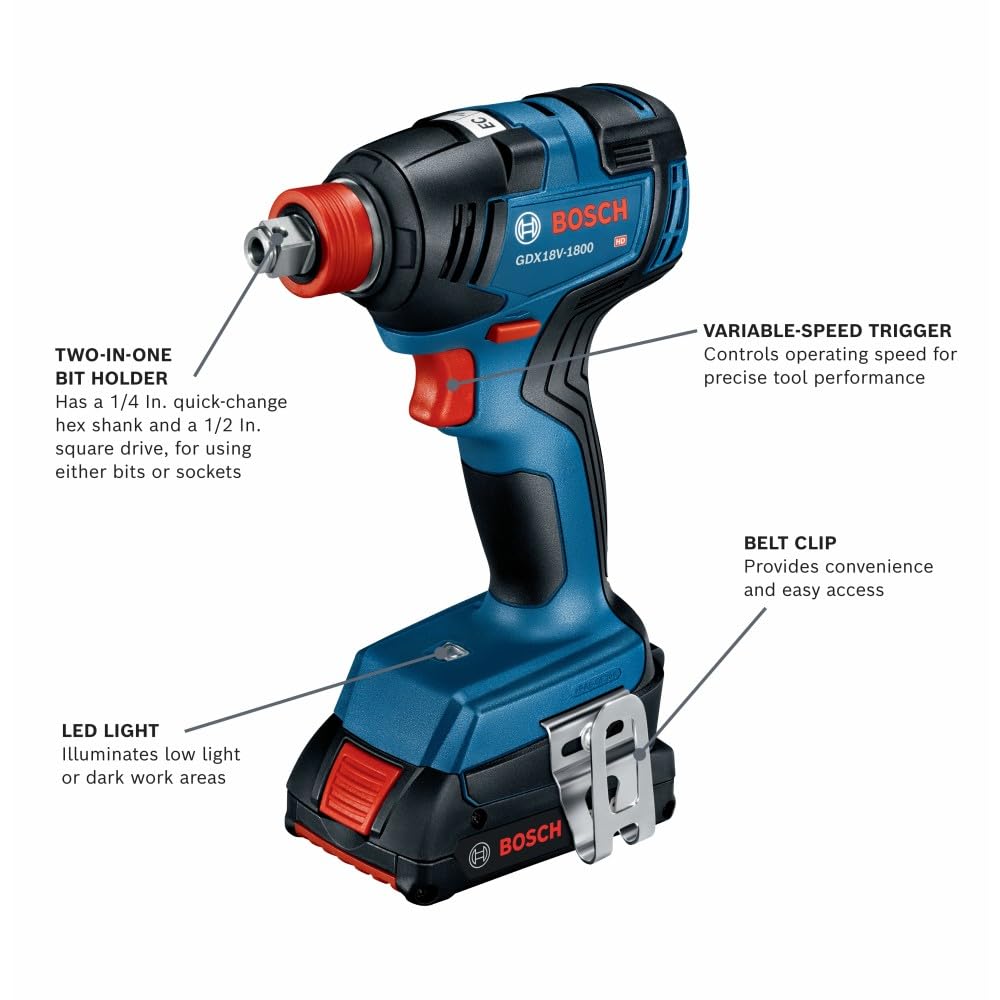 BOSCH GXL18V-497B23 18V 4-Tool Combo Kit