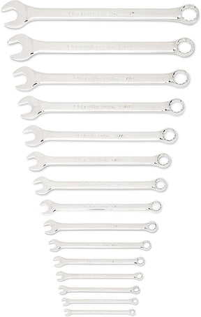 GEARWRENCH 30 Piece 12 Point Long Pattern Combination SAE/Metric Wrench Set with Wrench Racks (1/4-1 in., 8-22 mm) - 81937