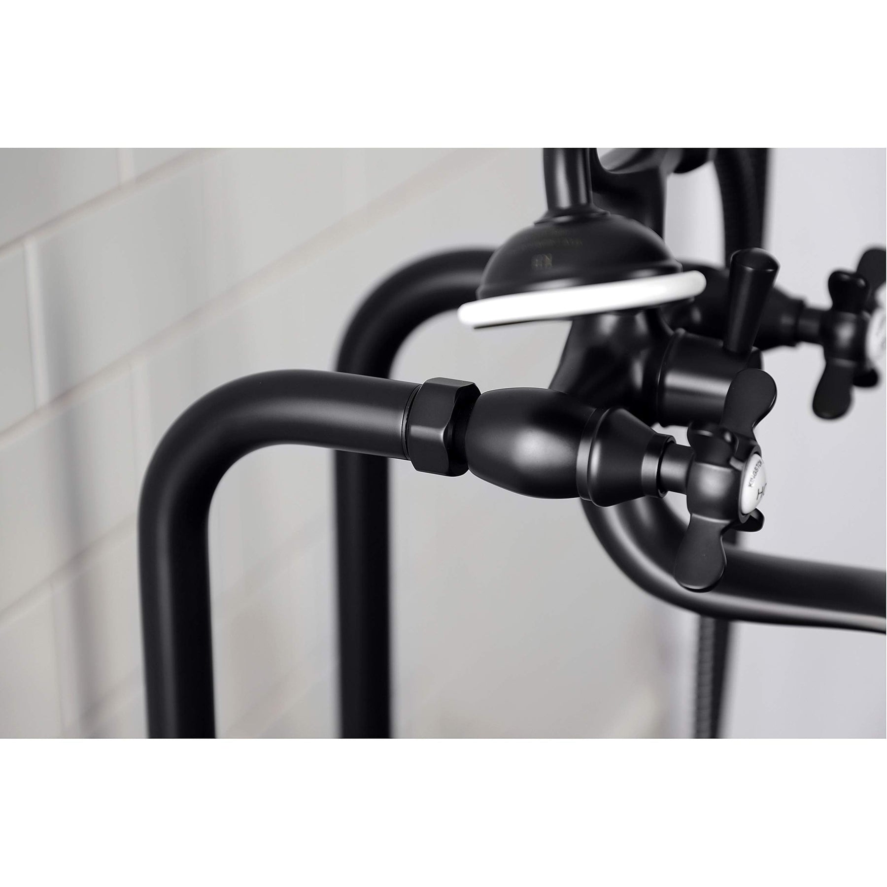 Kingston Brass CCK246K0 Essex Freestanding Clawfoot Tub Faucet Package with Supply Line, Matte Black