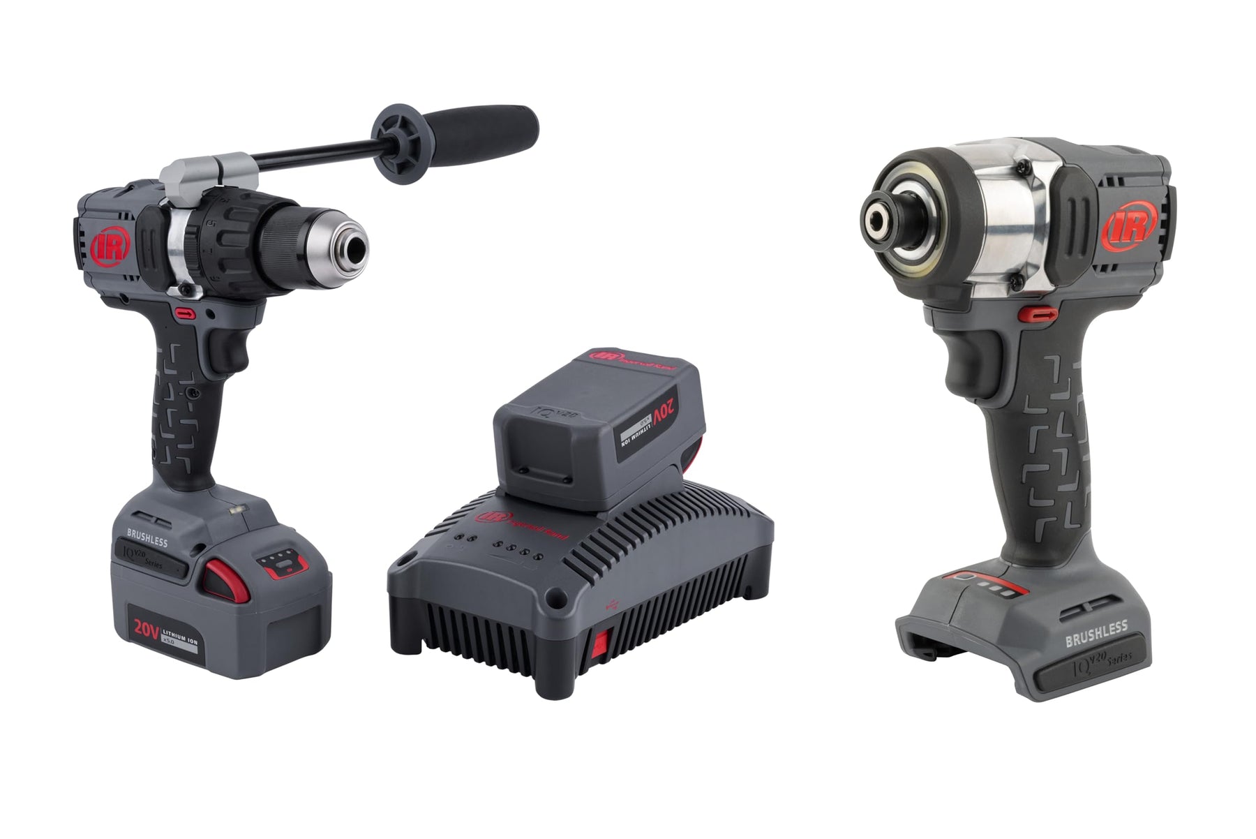 Ingersoll Rand D5241-K22 1/2" 20V Cordless Hammer Drill 2 Battery Kit with the Ingersoll Rand W3111 20V 1/4" Hex Cordless Impact Driver