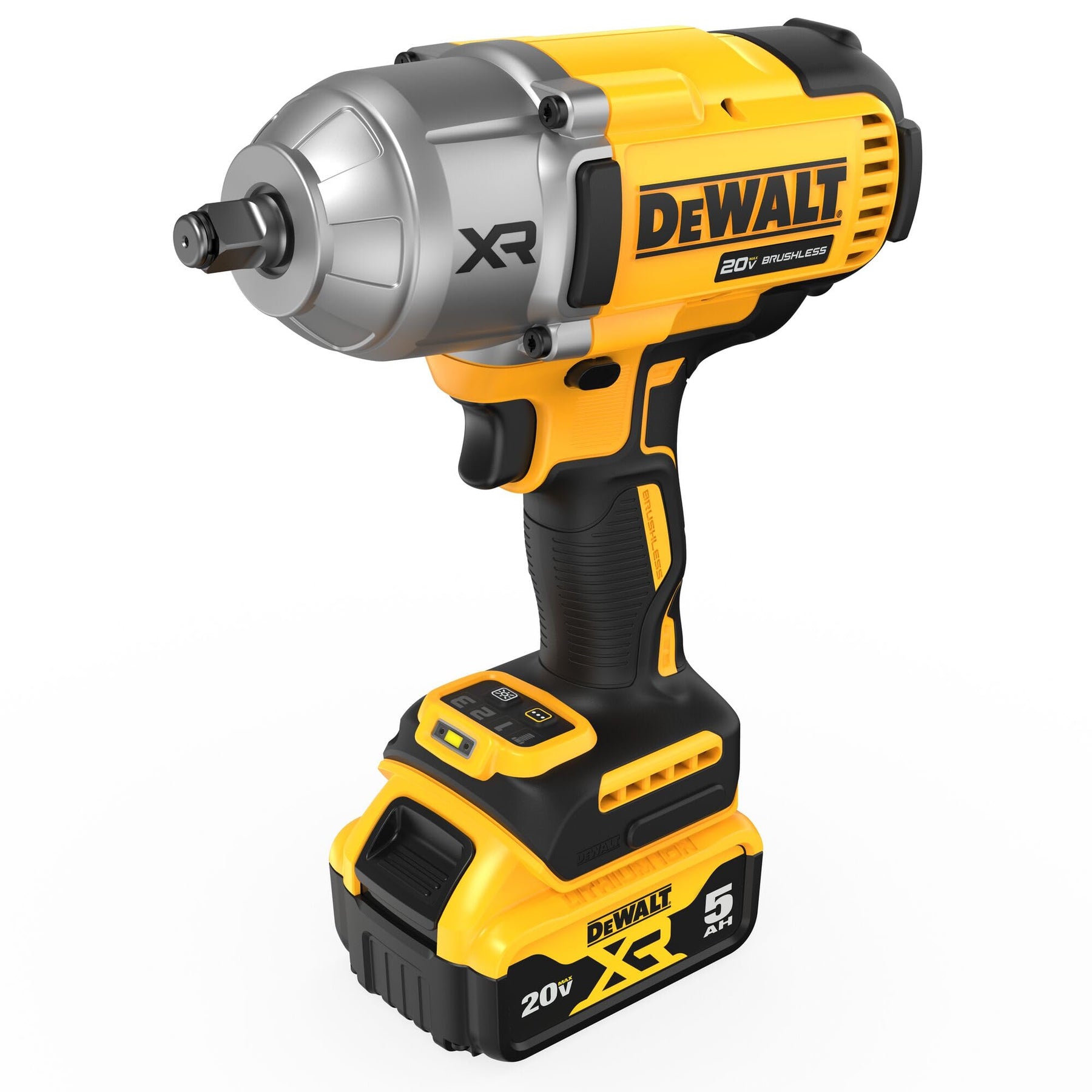 DEWALT 20V MAX Cordless Impact Wrench Kit, 20V MAX, 1/2" Hog Ring With 4-Mode Speed, Includes Battery, Charger and Kit Bag (DCF900P1)