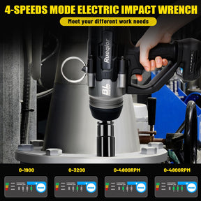 Cordless Impact Wrench 1" for DeWalt 20V MAX Battery, Impact Wrench 2250FT-LBS(3000N.m) High Torque Brushless Electric Impact, with 4 Modes Power Impact Driver for Car, Truck, Mower (No Battery)