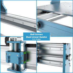 Genmitsu 3030-PROVer MAX CNC Router Machine with Linear Guide & Ball Screw Motion, Achieve ±0.05mm Accuracy for High Precision Metal Aluminum Copper Acrylic Engraving, Supports 4th Axis Rotary Kit
