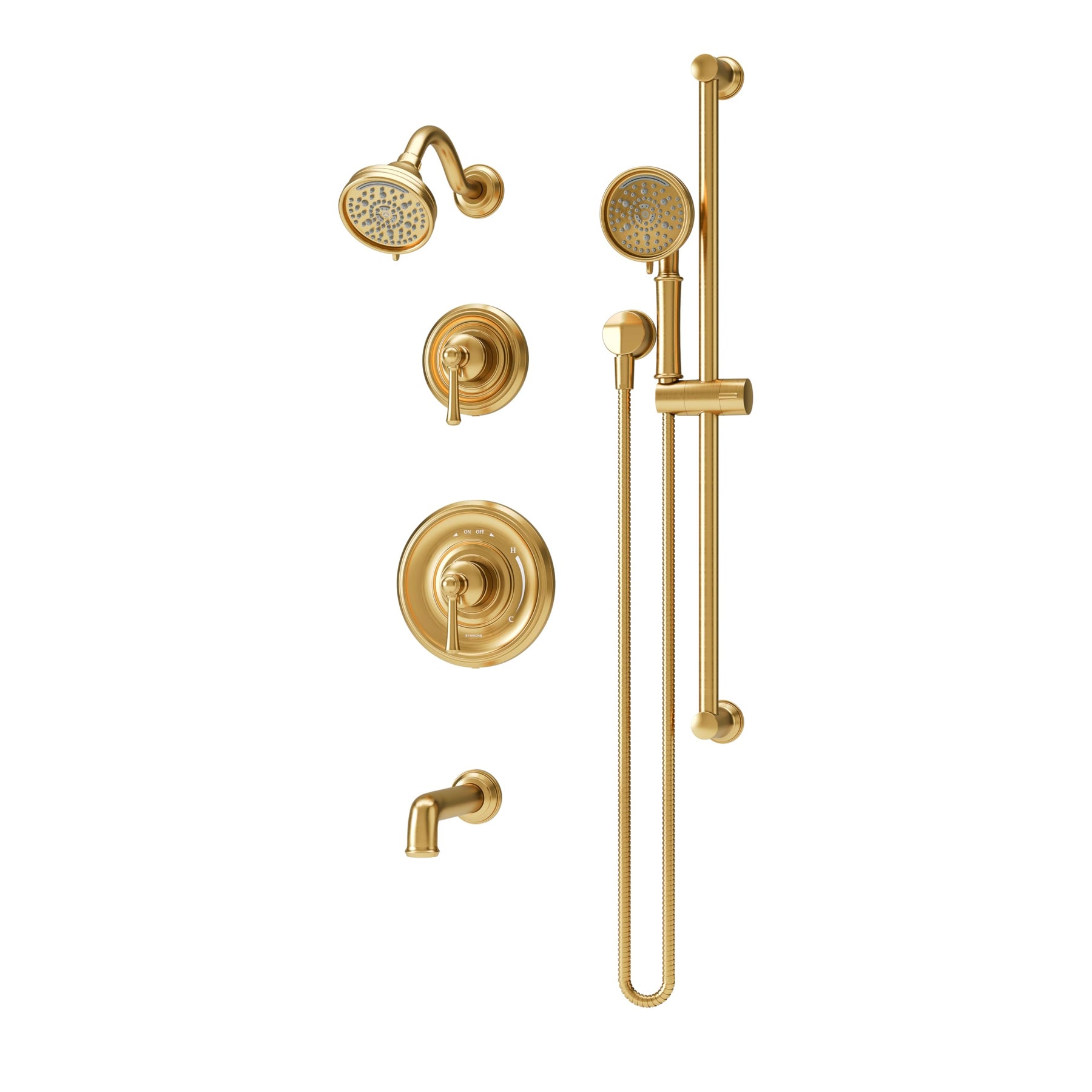 Braston HydroMersion Double Handle Tub and Shower Trim Kit with Hand Spray in Brushed Bronze (Valve Not Included) - 5896BBZ15TRM