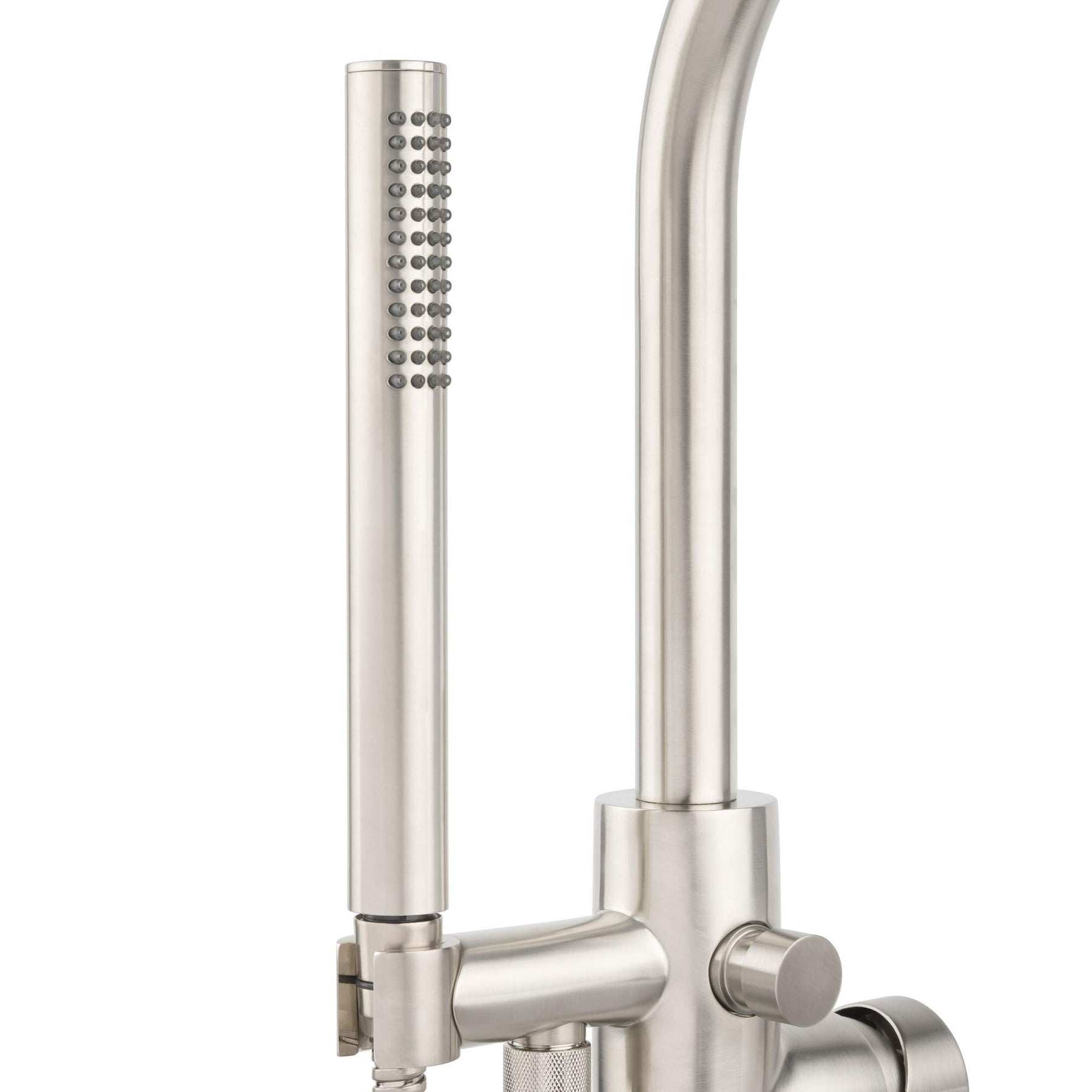 Miseno MTF15 Mia Floor Mounted Tub Filler - Includes Hand Shower - Brushed Nickel