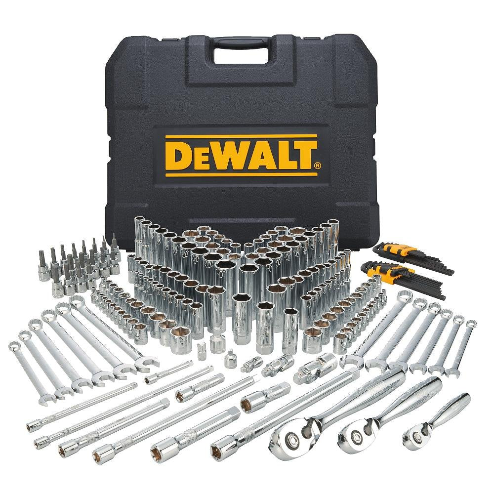 DEWALT Mechanics Tools Kit and Socket Set, 204-Piece (DWMT72165) & 20V MAX* Cordless Drill Combo Kit, 2-Tool (DCK240C2)