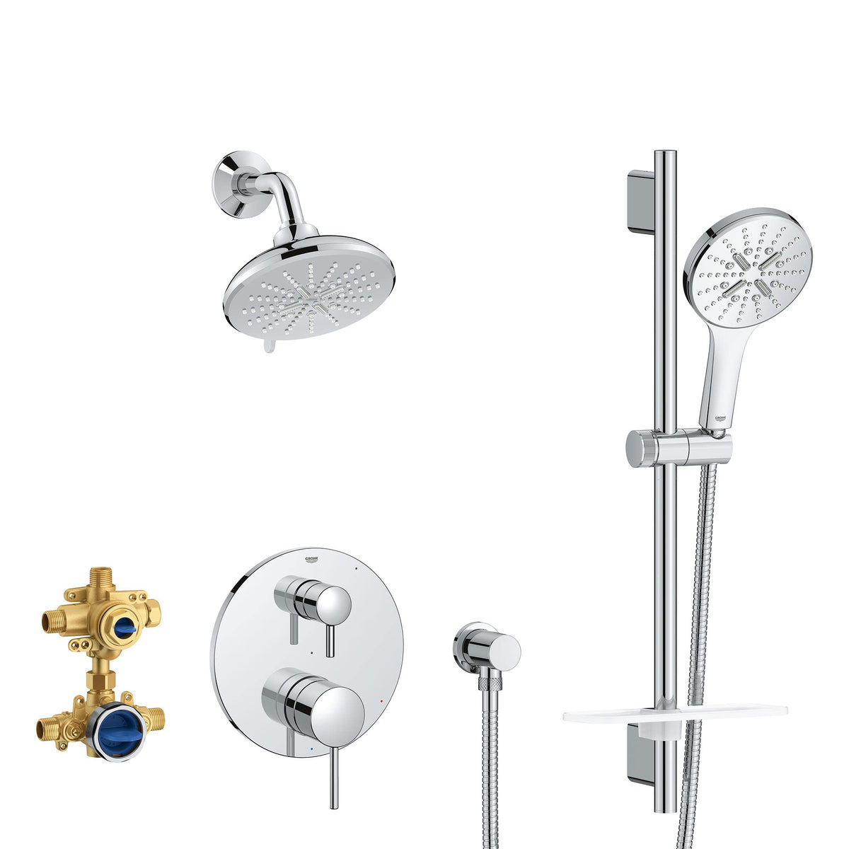 Grohe 29431000 Timeless Pressure Balance Shower Set, Starlight Chrome