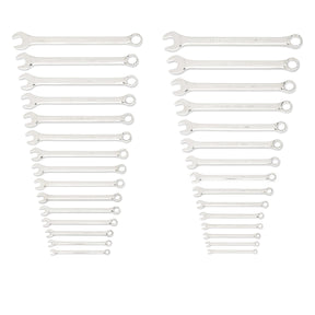 GEARWRENCH 30 Piece 12 Point Long Pattern Combination SAE/Metric Wrench Set with Wrench Racks (1/4-1 in., 8-22 mm) - 81937