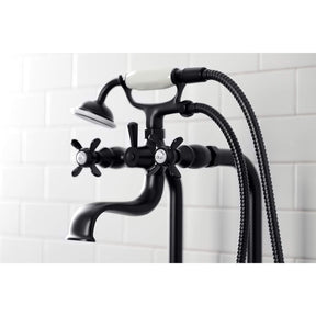 Kingston Brass CCK246K0 Essex Freestanding Clawfoot Tub Faucet Package with Supply Line, Matte Black