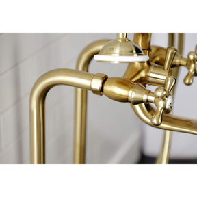 Kingston Brass CCK226K7 Kingston Freestanding Clawfoot Tub Faucet Package with Supply Line, Brushed Brass