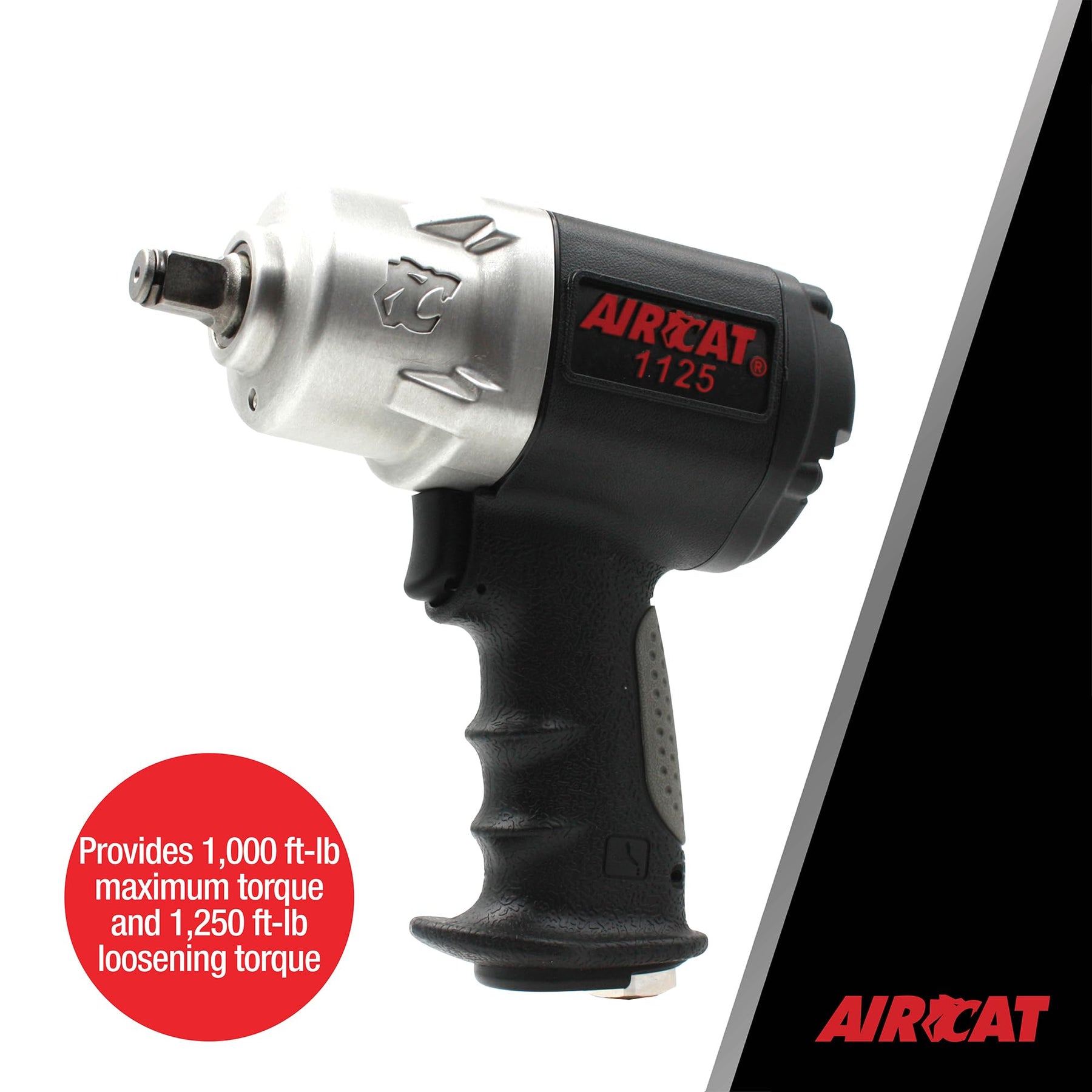 AIRCAT Pneumatic Tools 1125: 1/2" Composite Impact Wrench 1250 ft-lbs