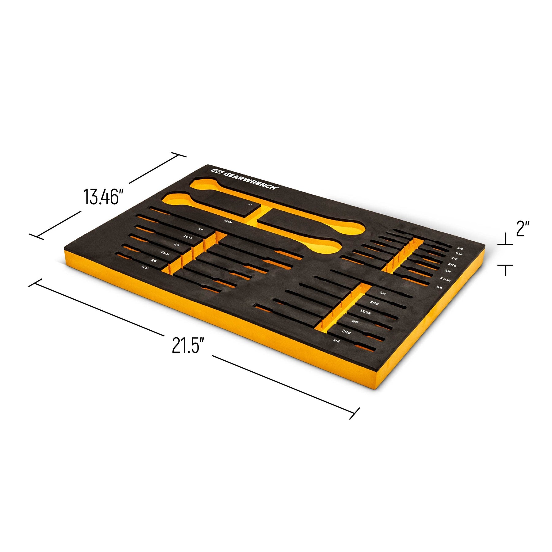 GEARWRENCH 21 Piece 72T SAE Standard & Stubby Ratcheting Wrench Set with EVA Foam Tray - 86526