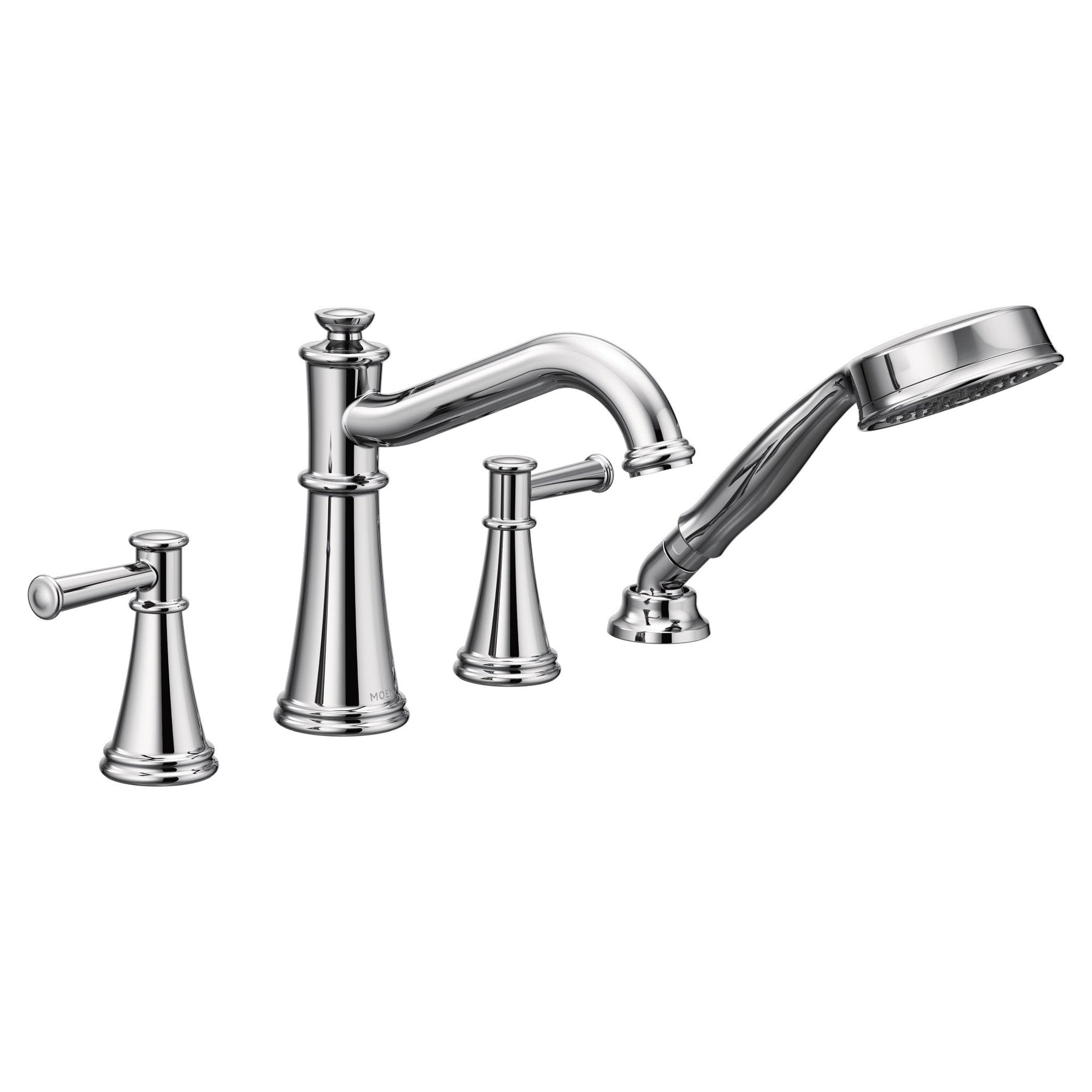 Moen T9024 Belfield T9024 Belfield Two-Handle Deck Mounted Roman Tub Faucet and Hand Shower without Valve, Chrome