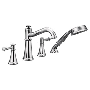 Moen T9024 Belfield T9024 Belfield Two-Handle Deck Mounted Roman Tub Faucet and Hand Shower without Valve, Chrome