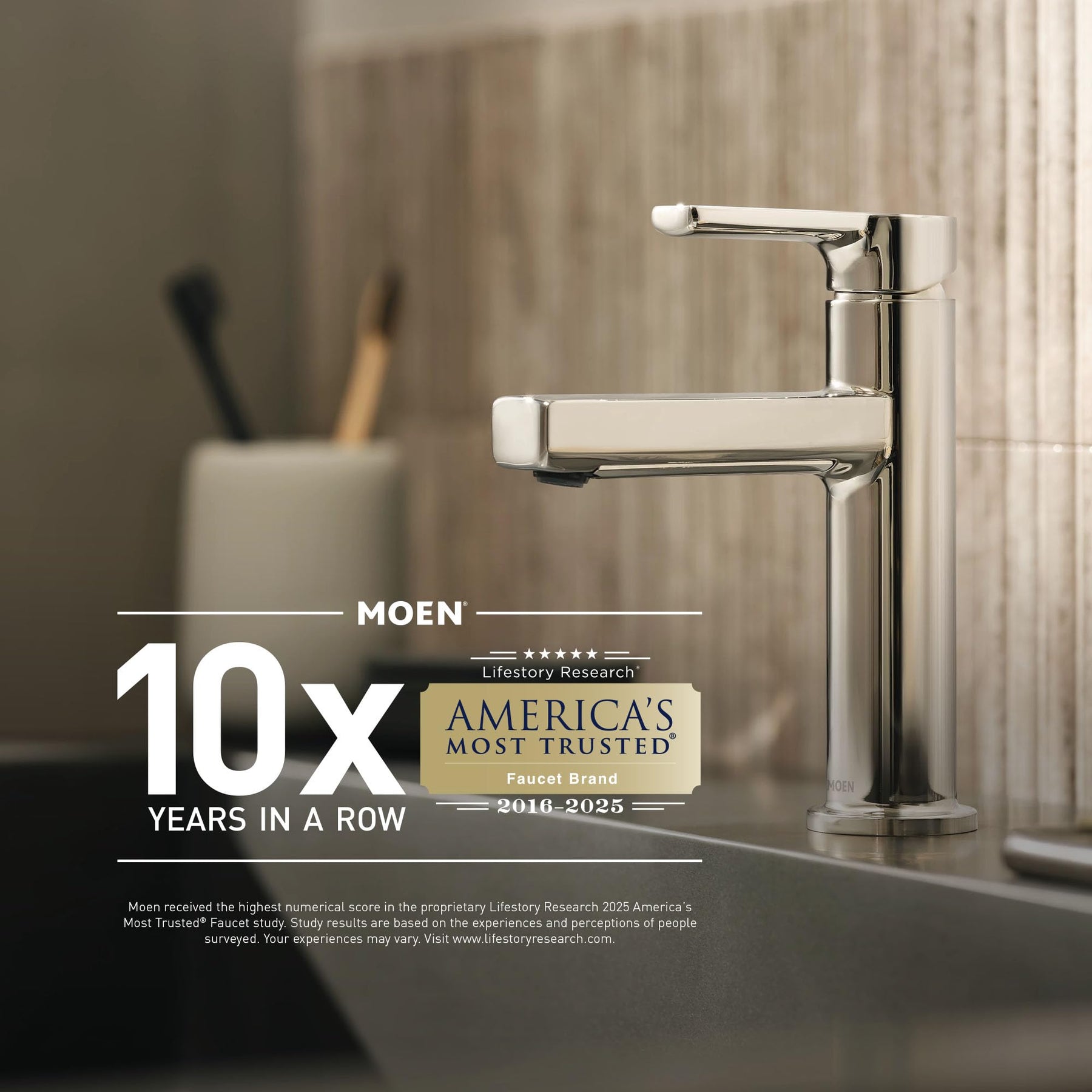 Moen T394BG Align 2-Handle Deck Mount Modern Roman Tub Faucet Trim Kit with Single Function Handshower, 4-hole Bathtub Faucets with Hand Shower Wand and Tub Spout, Valve Required, Brushed Gold