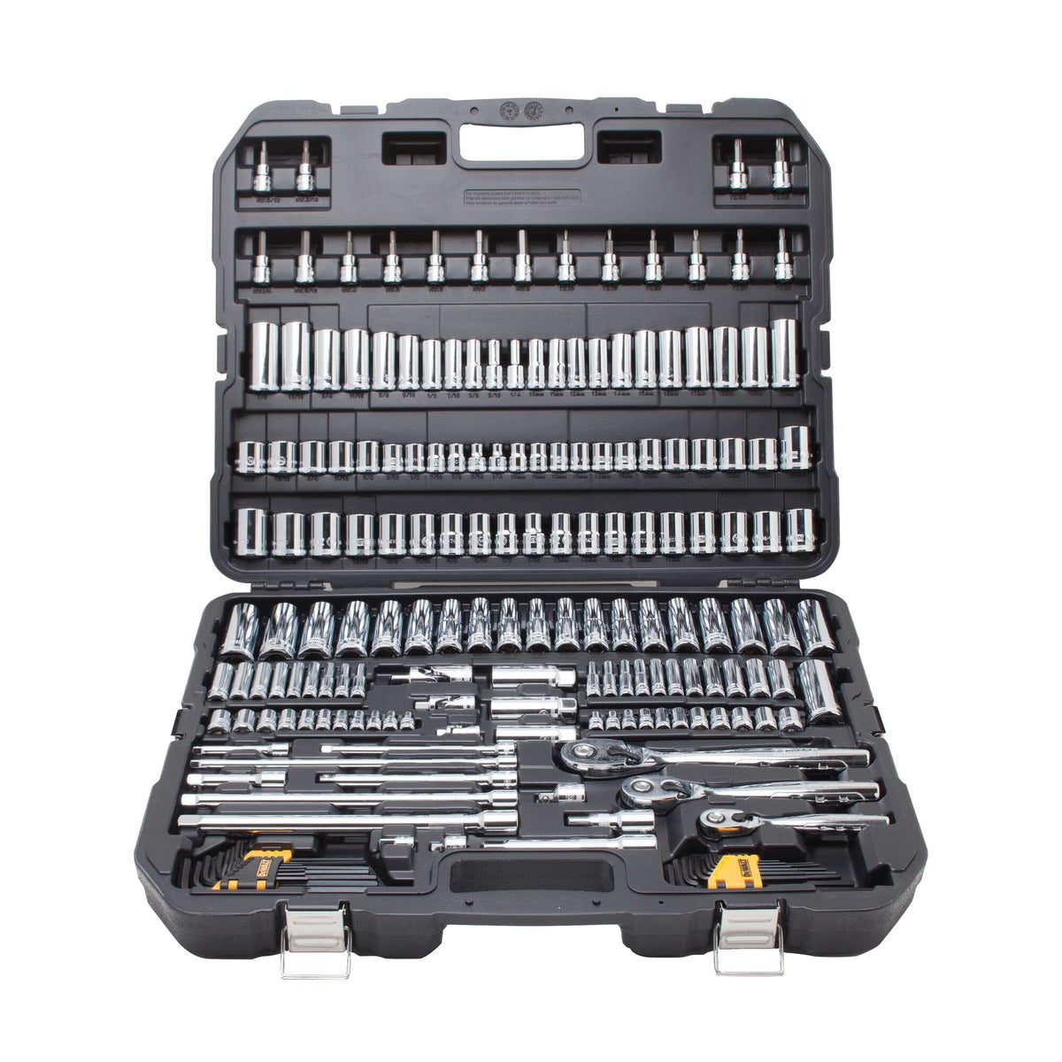 DEWALT Mechanics Tool Set, SAE and Metric Socket Wrench Set, Drive Sizes 1/2, 1/4, 3/8 Socket Set, 192-Piece Tool Box (DWMT75049)