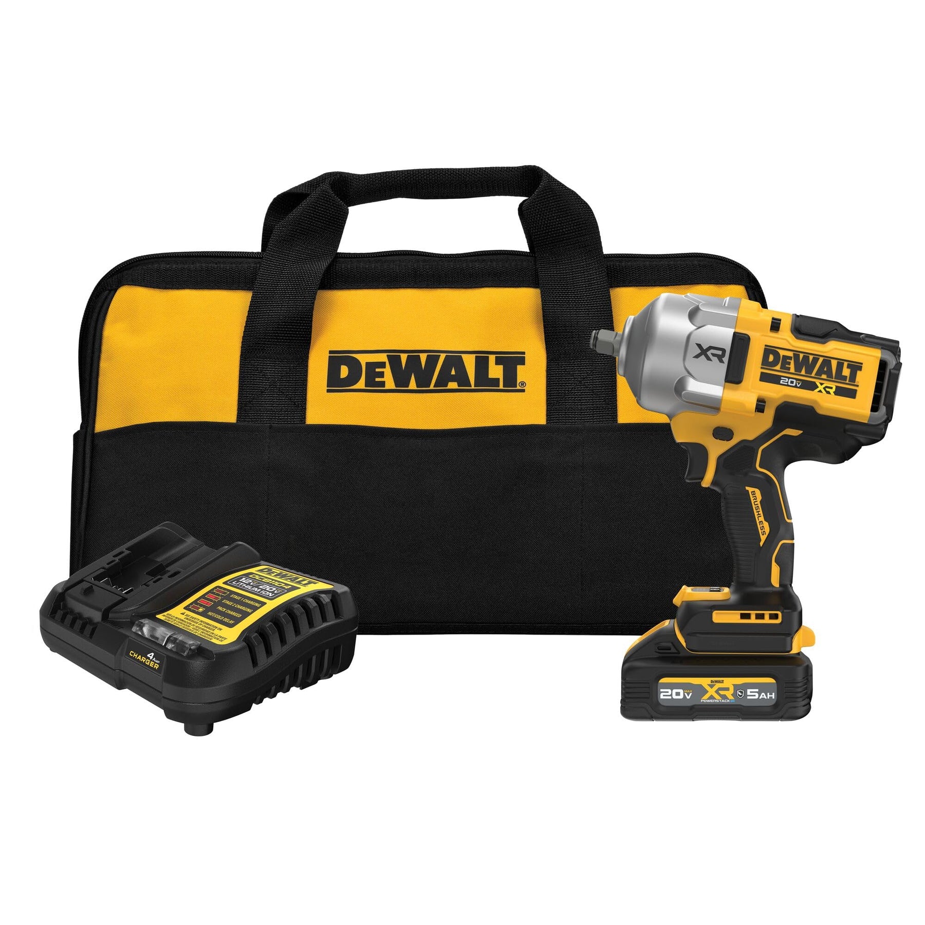 DEWALT 20V MAX XR 1/2 Inch Cordless Impact Wrench Kit with Hog Ring Anvil, Battery and Charger Included (DCF961GP1)