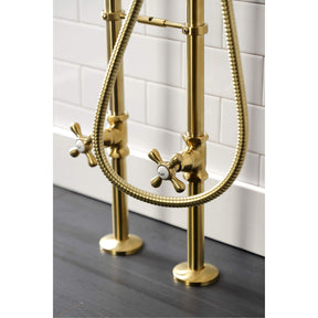 Kingston Brass CCK226K7 Kingston Freestanding Clawfoot Tub Faucet Package with Supply Line, Brushed Brass