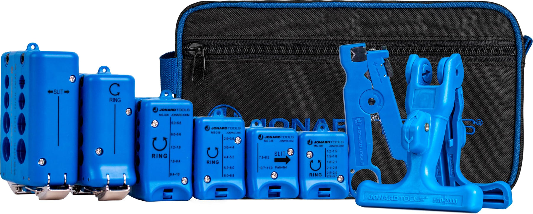 Jonard Tools TK-108 Fiber Optic Mid Span Slit & Ring Tool Kit (1.2 mm-18.2 mm)