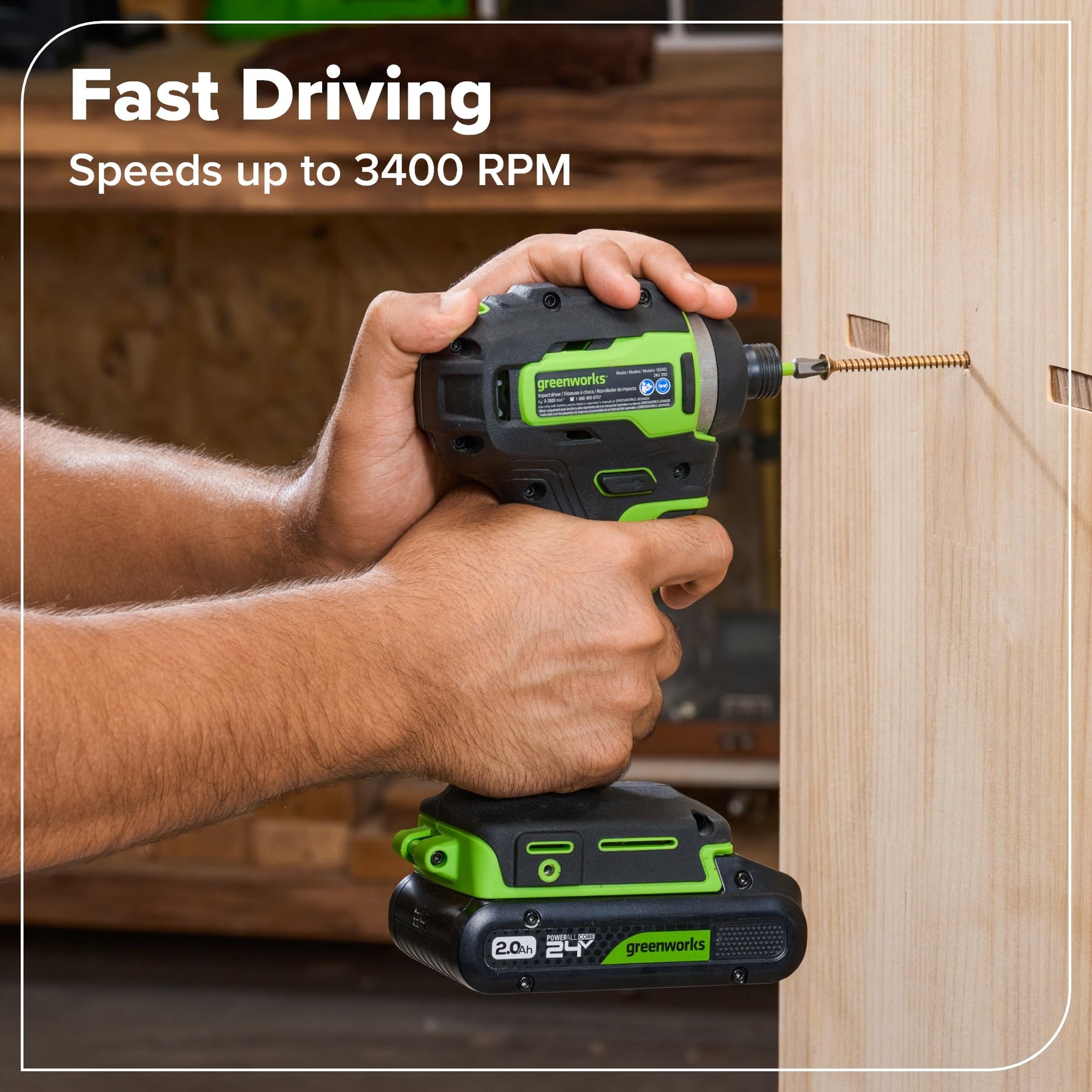 Greenworks 24V Cordless Brushless 8PCs Combo, Drill+Impact Driver+Circular Saw+Recip Saw+Jig Saw+Sander+Flashlight+Oscillating Tool (2) 2.0Ah+4.0Ah Batteries (24,000mAh Power Bank) 65W USB-C Charger
