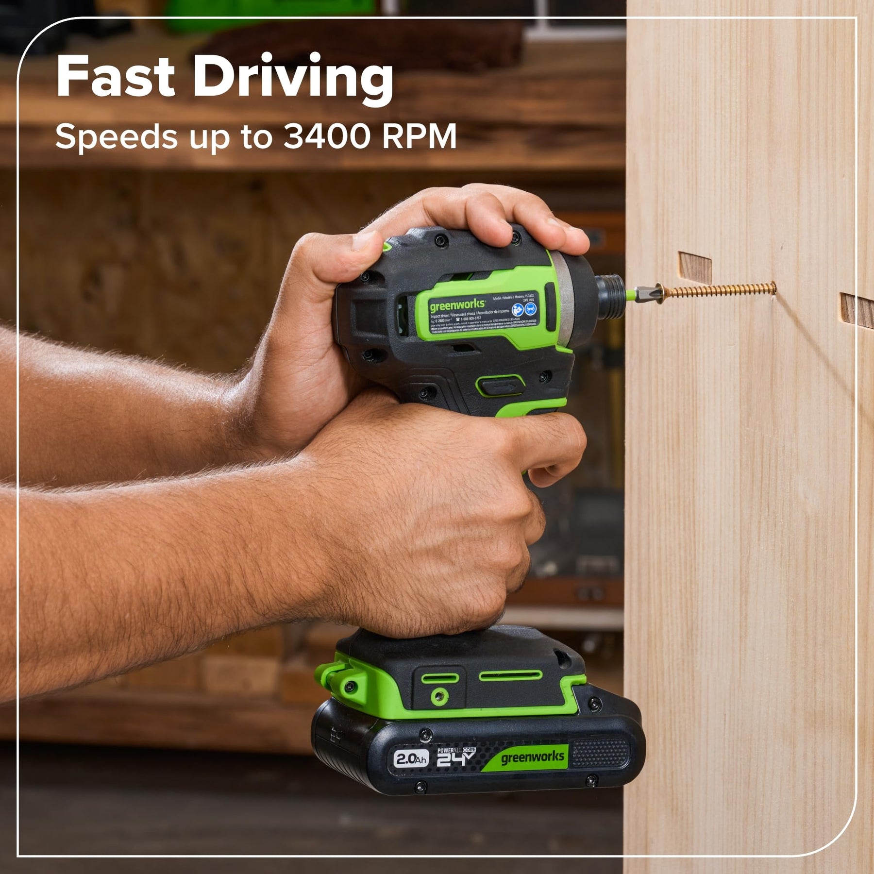 Greenworks 24V Cordless Brushless 5PCs Combo, Drill/Driver +Impact Driver +6.5" Circular Saw +Oscillating Tool +200LM Flashlight, 2.0Ah + 4.0Ah Batteries (24,000mAh Power Bank) and 65W USB-C Charger