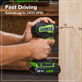 Greenworks 24V Cordless Brushless 5PCs Combo, Drill/Driver +Impact Driver +6.5" Circular Saw +Oscillating Tool +200LM Flashlight, 2.0Ah + 4.0Ah Batteries (24,000mAh Power Bank) and 65W USB-C Charger