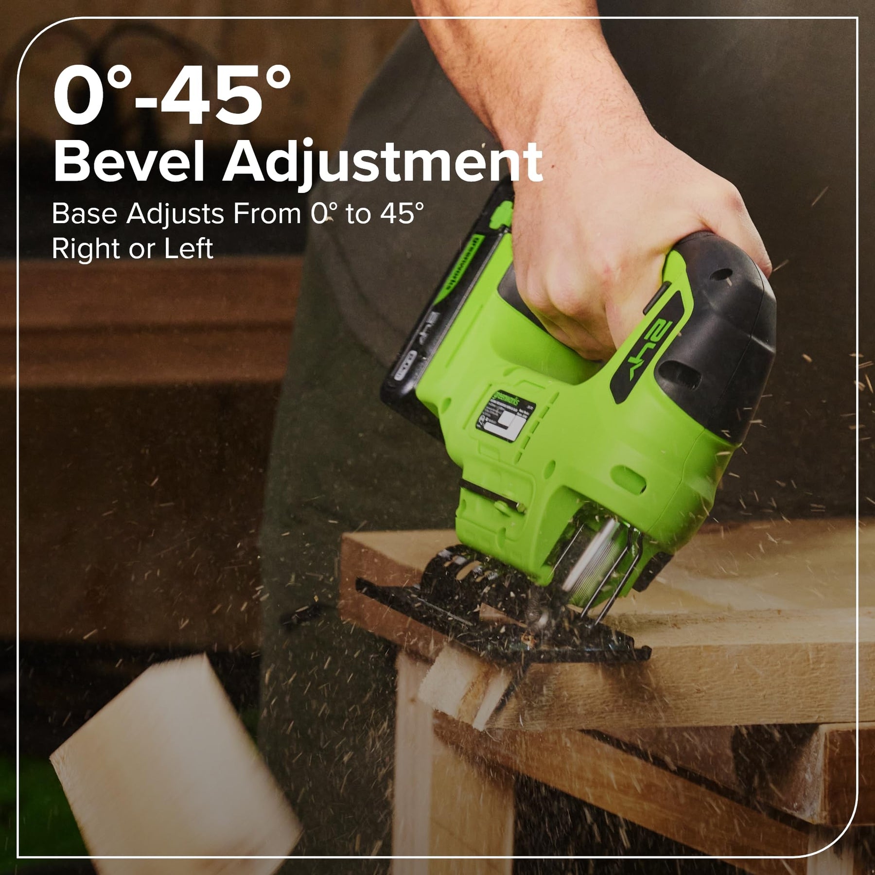 Greenworks 24V Cordless Brushless 8PCs Combo, Drill+Impact Driver+Circular Saw+Recip Saw+Jig Saw+Sander+Flashlight+Oscillating Tool (2) 2.0Ah+4.0Ah Batteries (24,000mAh Power Bank) 65W USB-C Charger