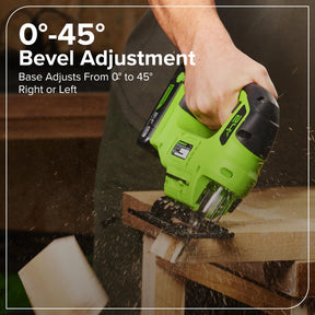 Greenworks 24V Cordless Brushless 8PCs Combo, Drill+Impact Driver+Circular Saw+Recip Saw+Jig Saw+Sander+Flashlight+Oscillating Tool (2) 2.0Ah+4.0Ah Batteries (24,000mAh Power Bank) 65W USB-C Charger