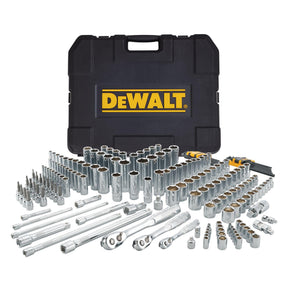 DEWALT Mechanics Tool Set, SAE and Metric Socket Wrench Set, Drive Sizes 1/2, 1/4, 3/8 Socket Set, 192-Piece Tool Box (DWMT75049)