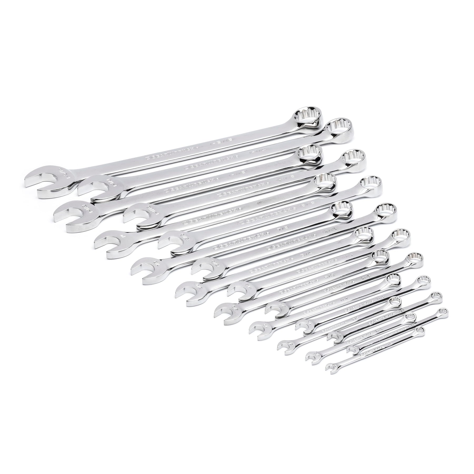 GEARWRENCH 19 Piece 12 Pt Long Pattern Combination SAE Wrench Set in Foam Storage Tray - GWMSCWL12SAE