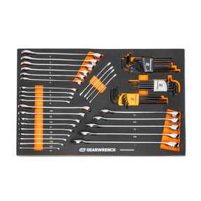 GEARWRENCH 59 Piece 6 Point Combination Wrench and Hex Key Set in Foam Storage Tray - GWMSCWS6SAEMM