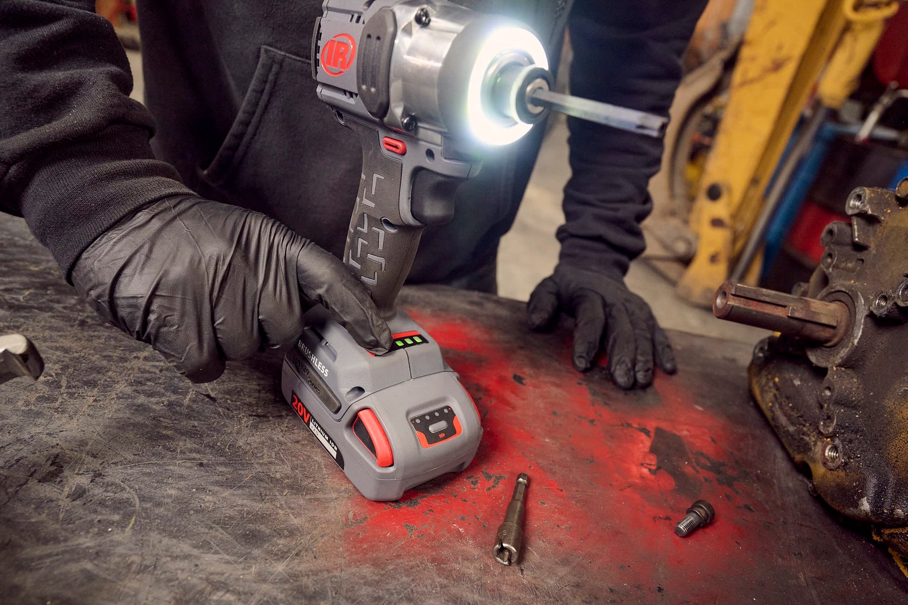 Ingersoll Rand D5241-K22 1/2" 20V Cordless Hammer Drill 2 Battery Kit with the Ingersoll Rand W3111 20V 1/4" Hex Cordless Impact Driver