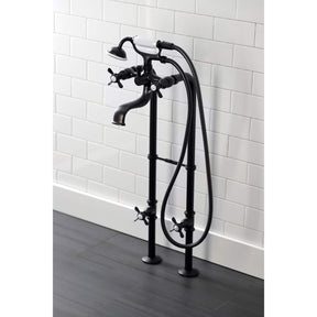Kingston Brass CCK246K0 Essex Freestanding Clawfoot Tub Faucet Package with Supply Line, Matte Black